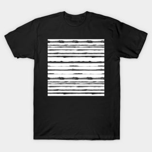 Inverted Black an White Watercolor Stripes T-Shirt